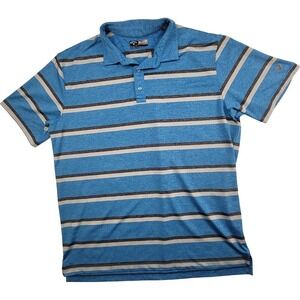 Callaway Men's Golf Polo Shirt Blue Striped Opti-Dri Sport XL Short Sleeve